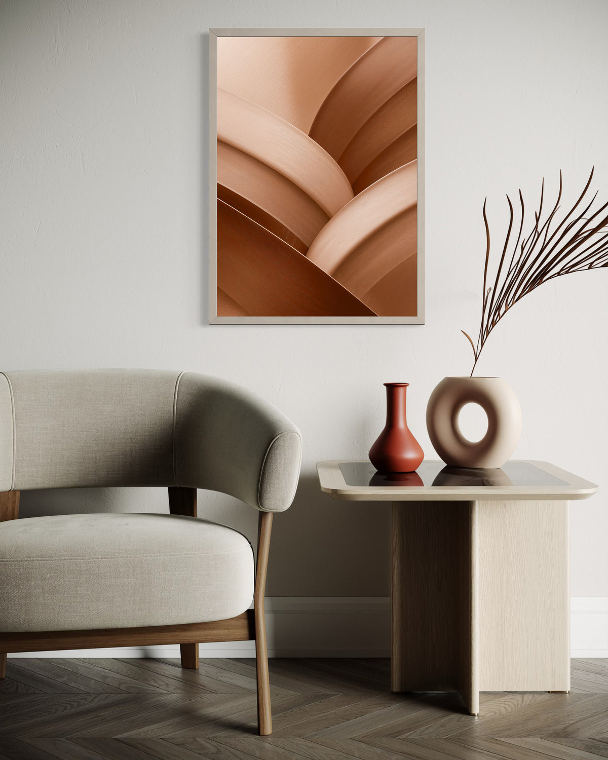 Bronze Cascade Weave in a room