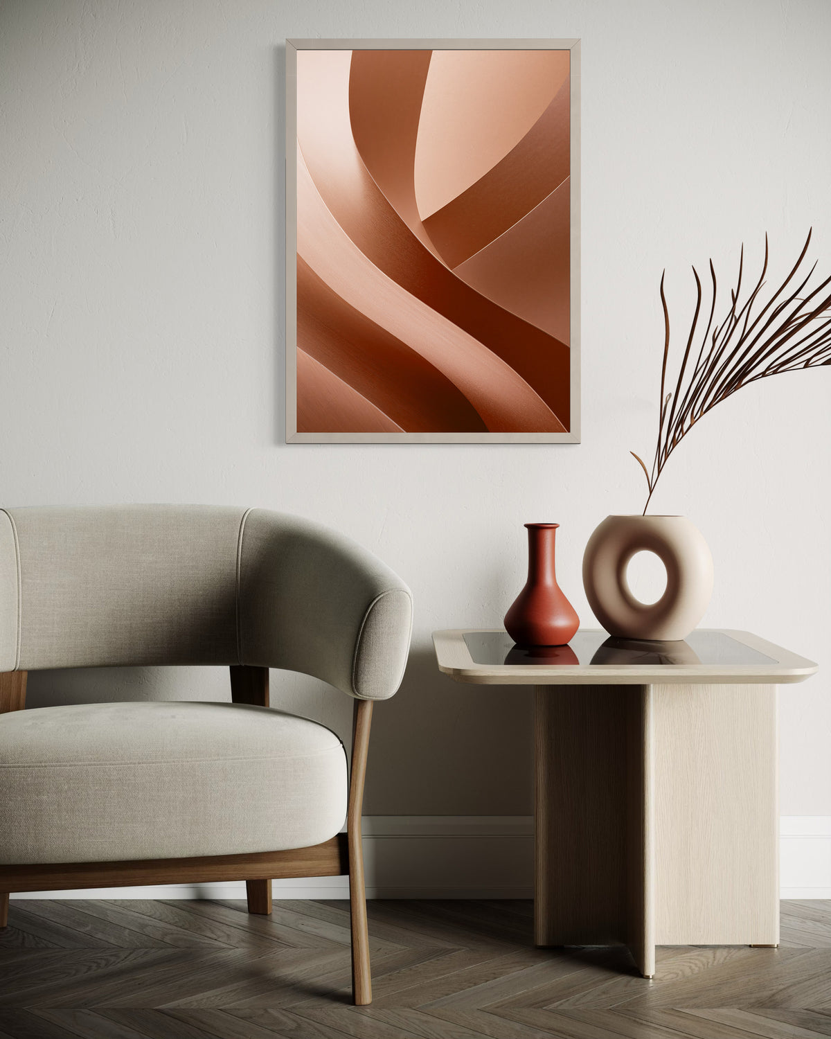 Copper Velvet Currents in a room