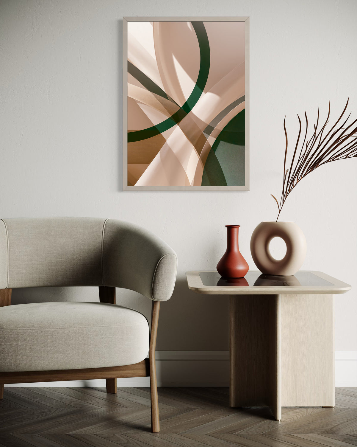 Emerald Lattice Harmony in a room