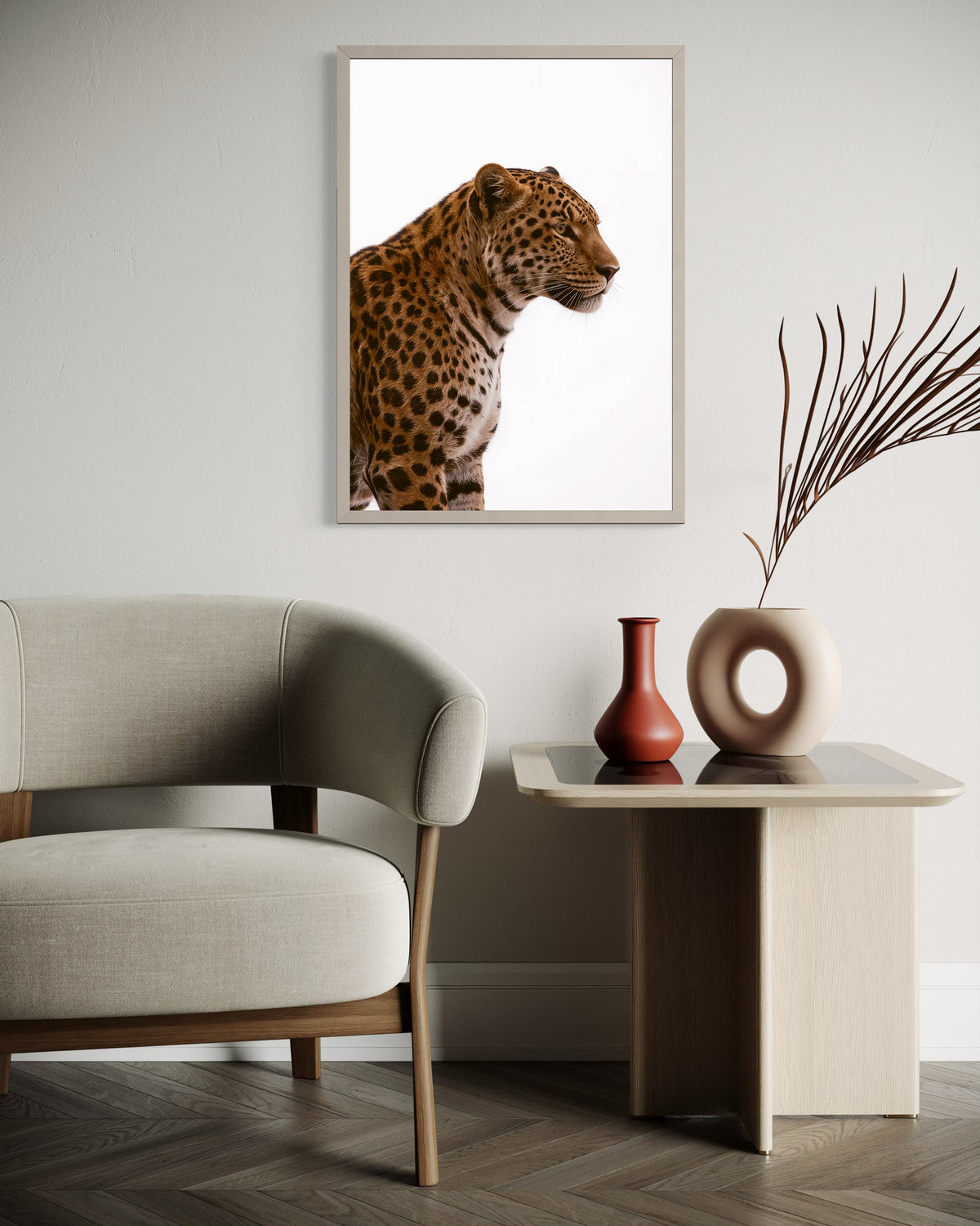 Golden Leopard Poise in a room