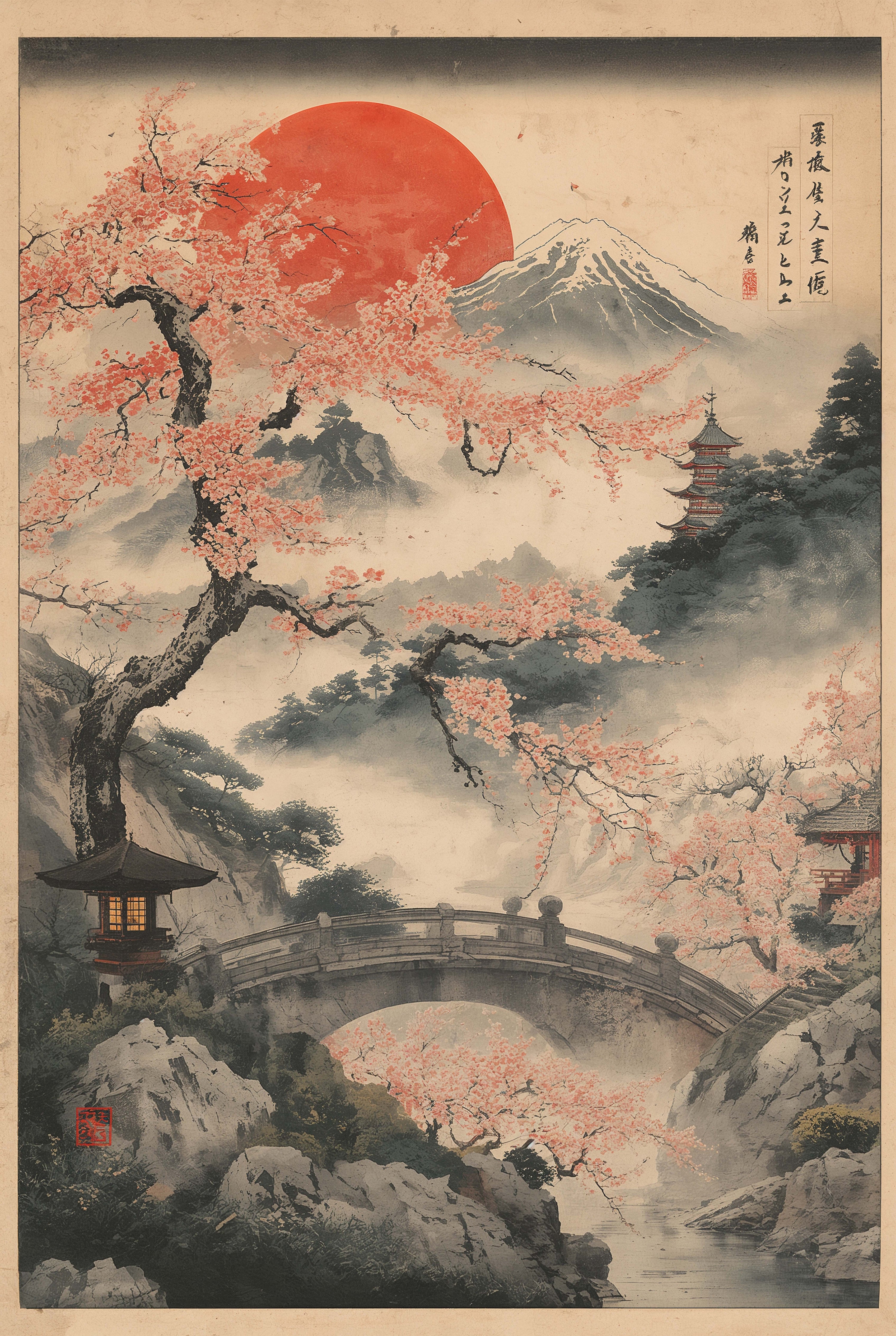 Cherry Blossom Landscape