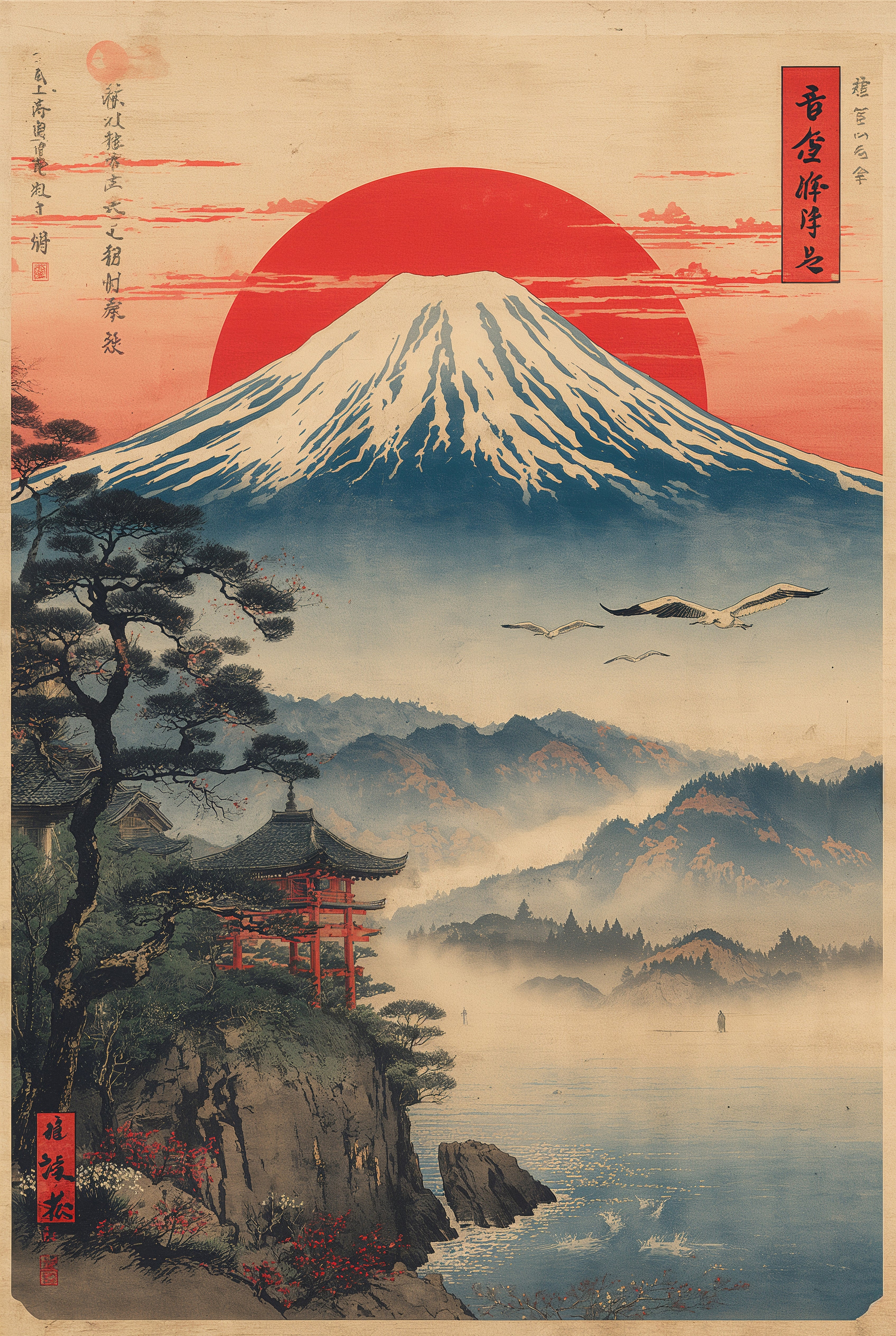 Fuji Sunset Landscape