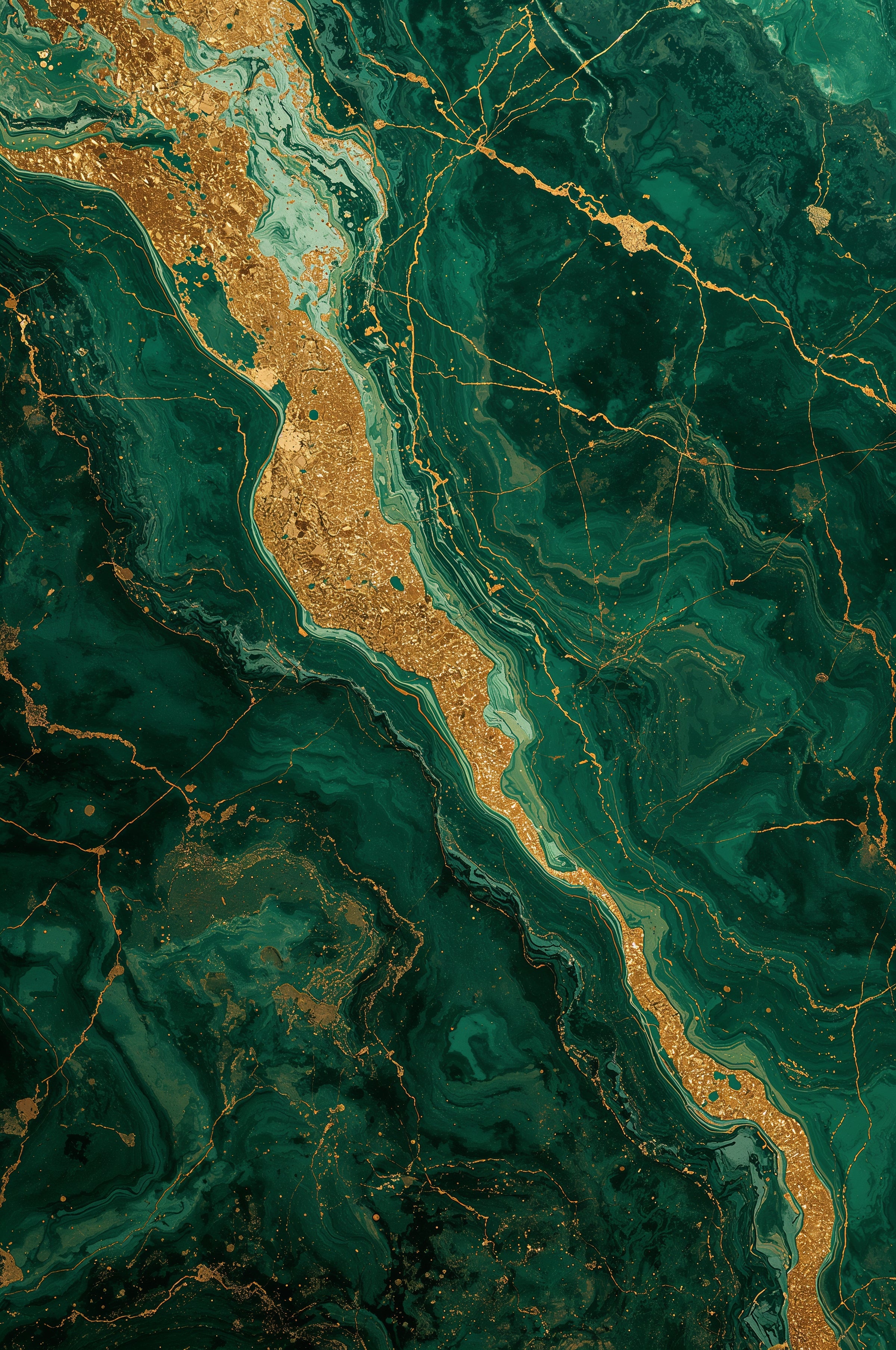 Golden Green Marble n.2