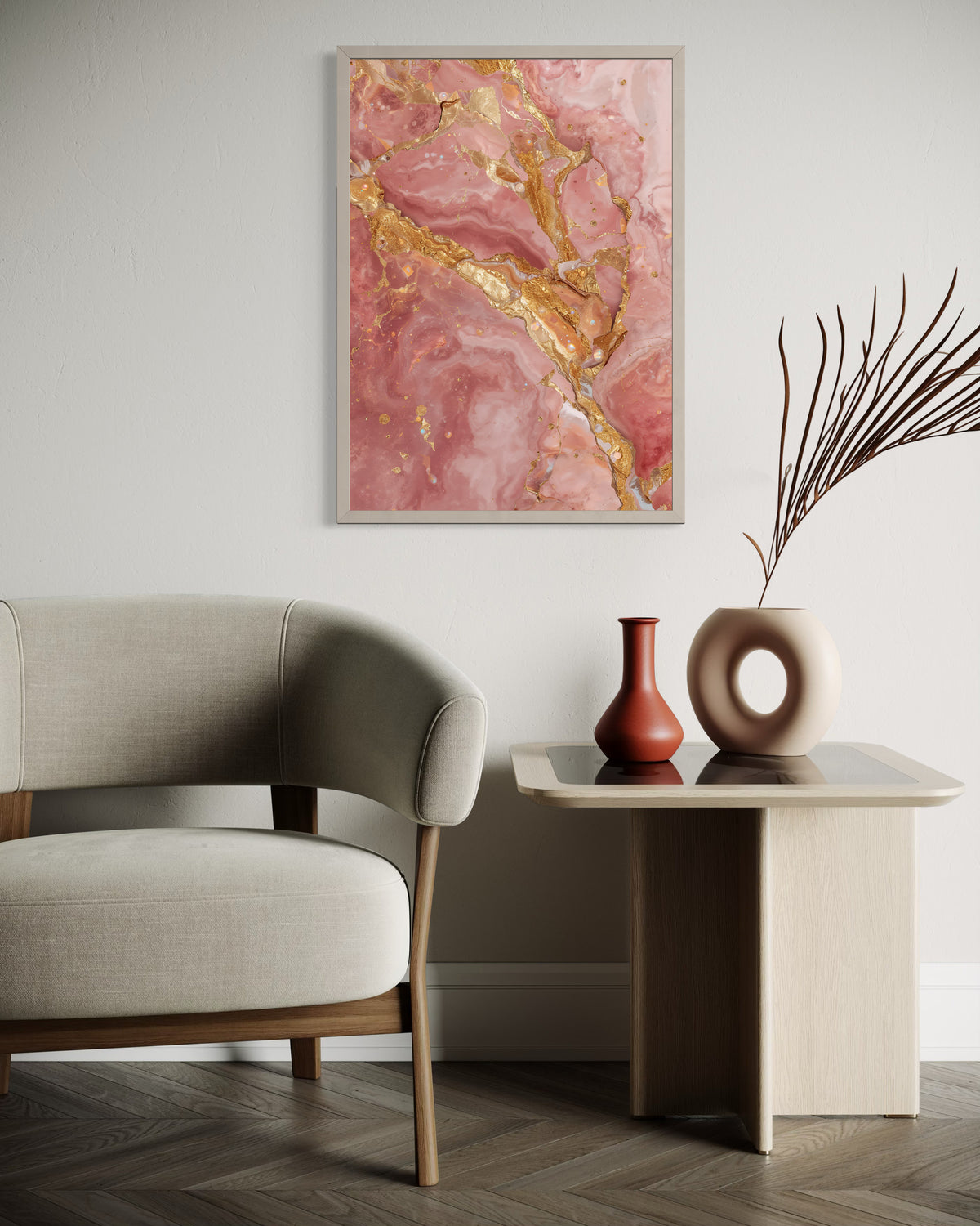 Golden Pink Marble n.2 in a room