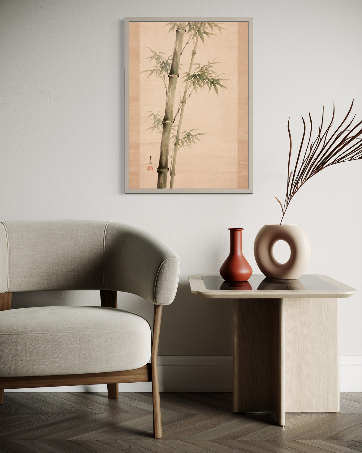 Japanese Art Bamboo in a room