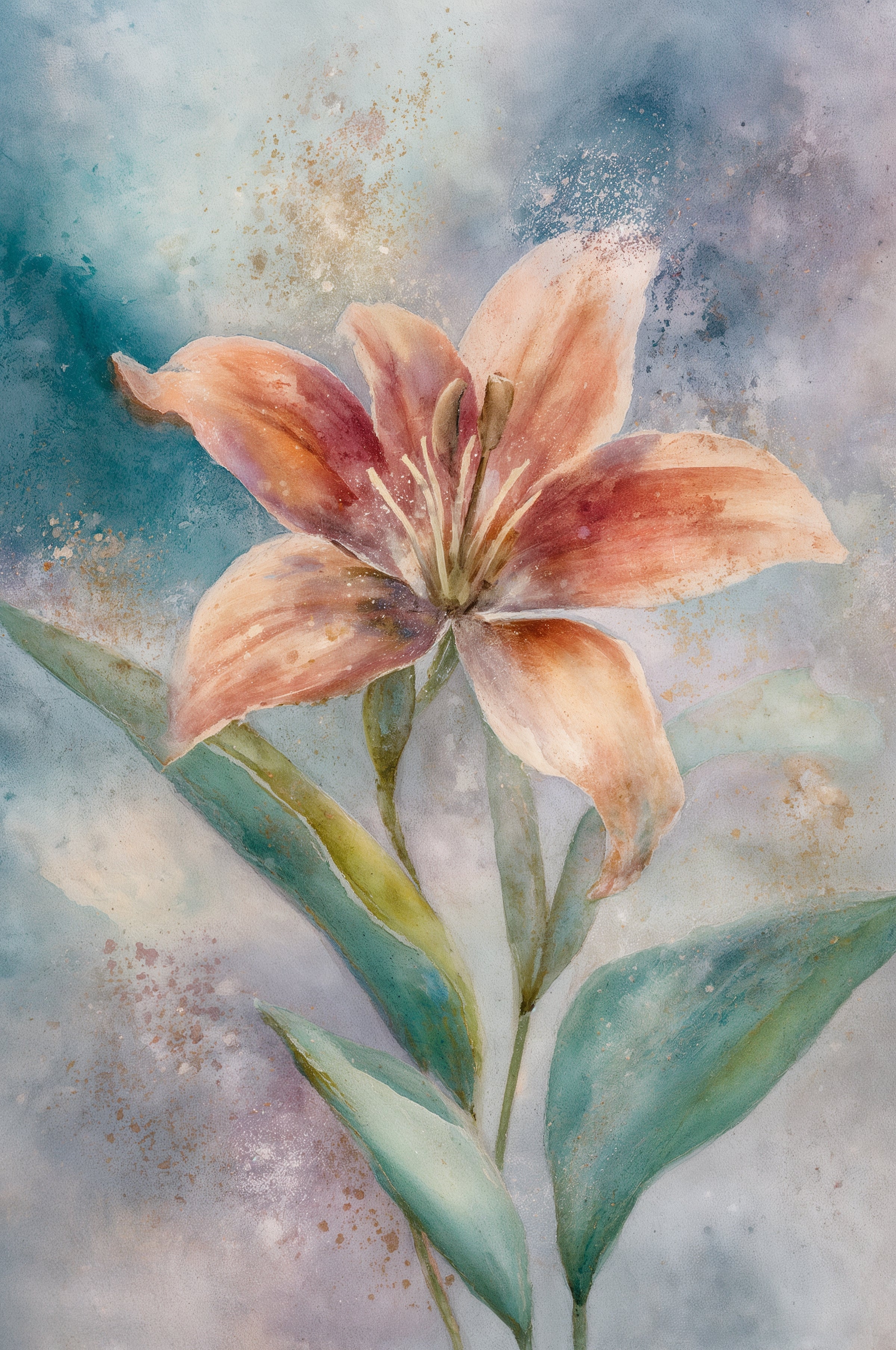 Lily Flower Watercolor