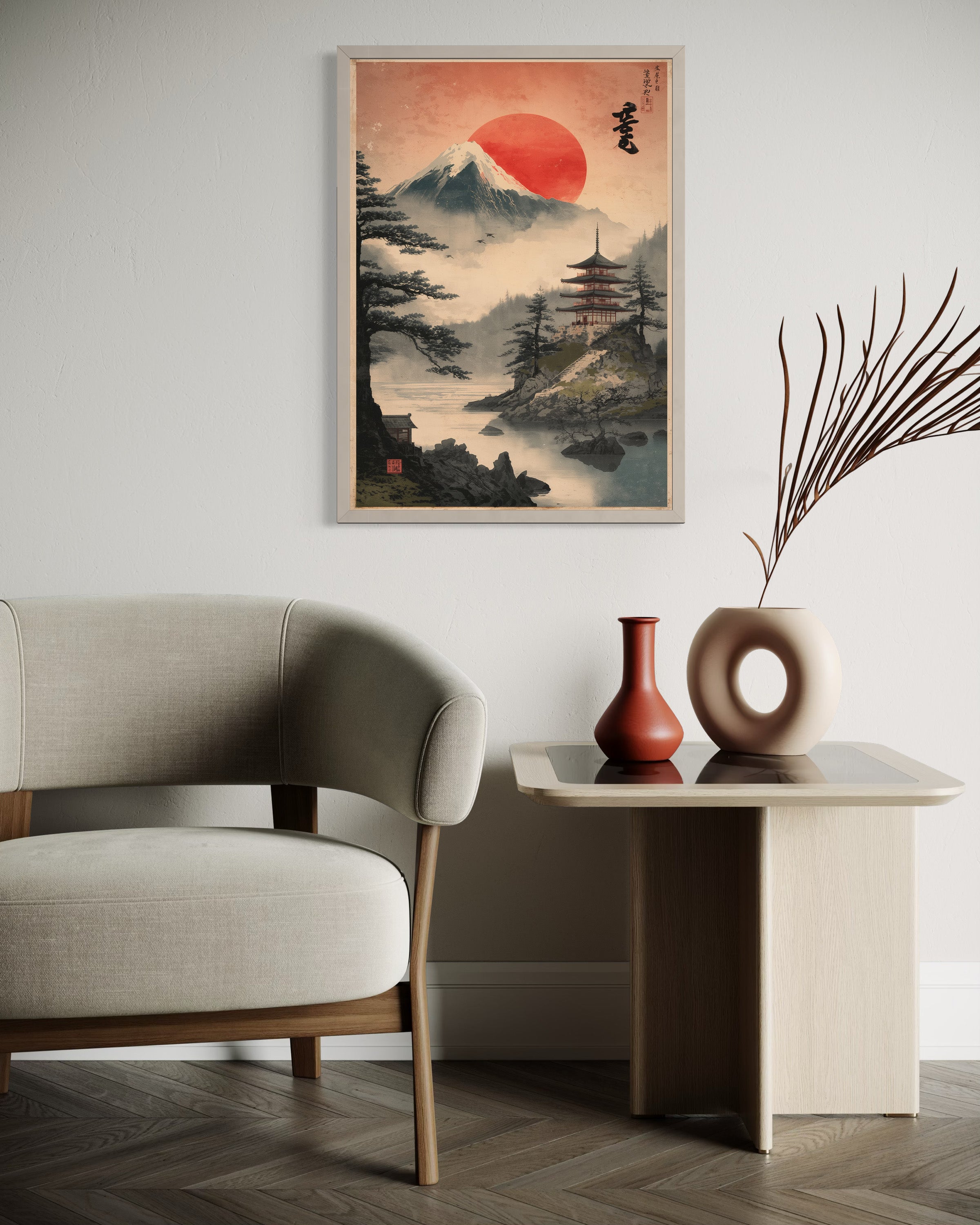 Pagoda Sunset Landscape