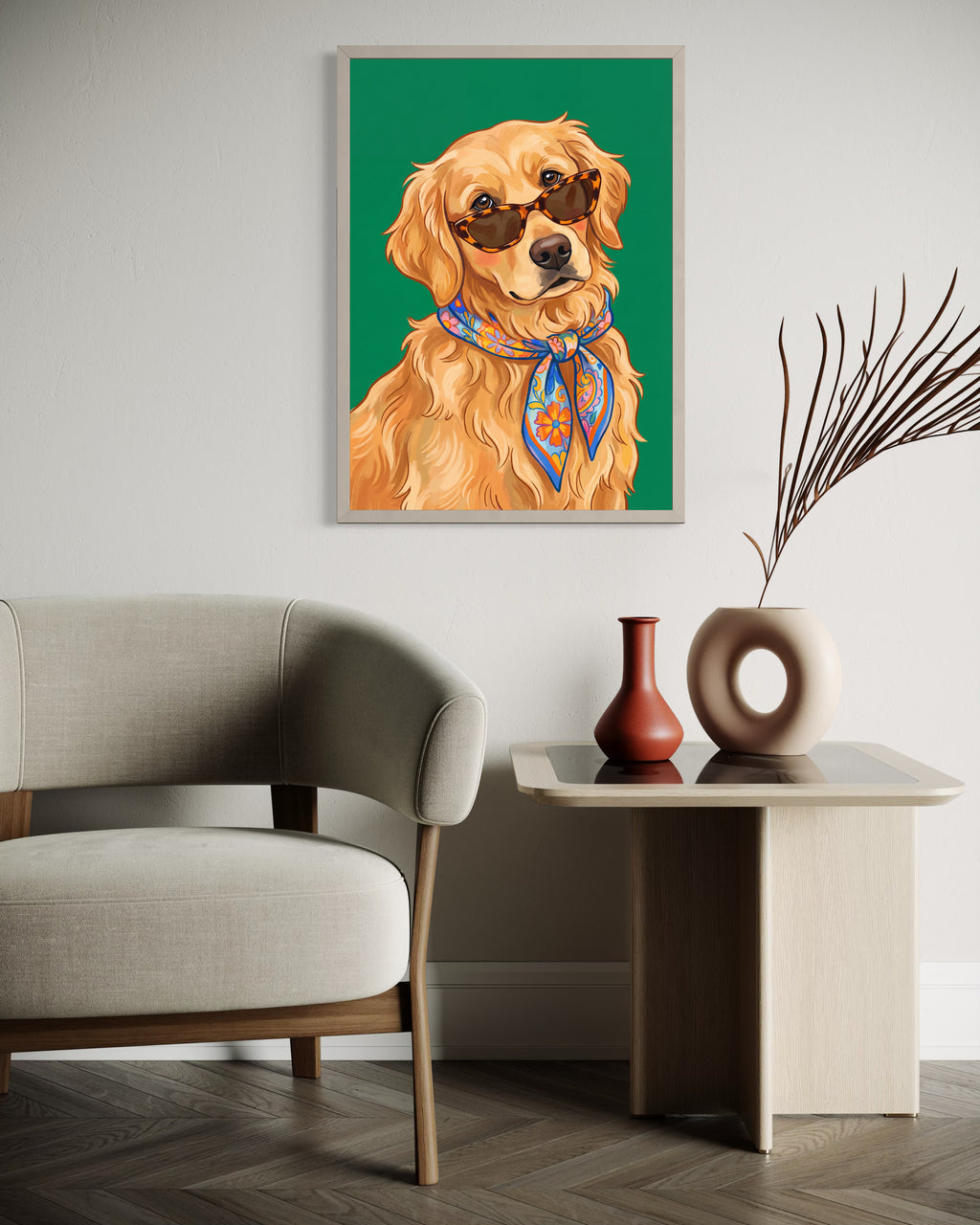Stylish Golden Retriever Green