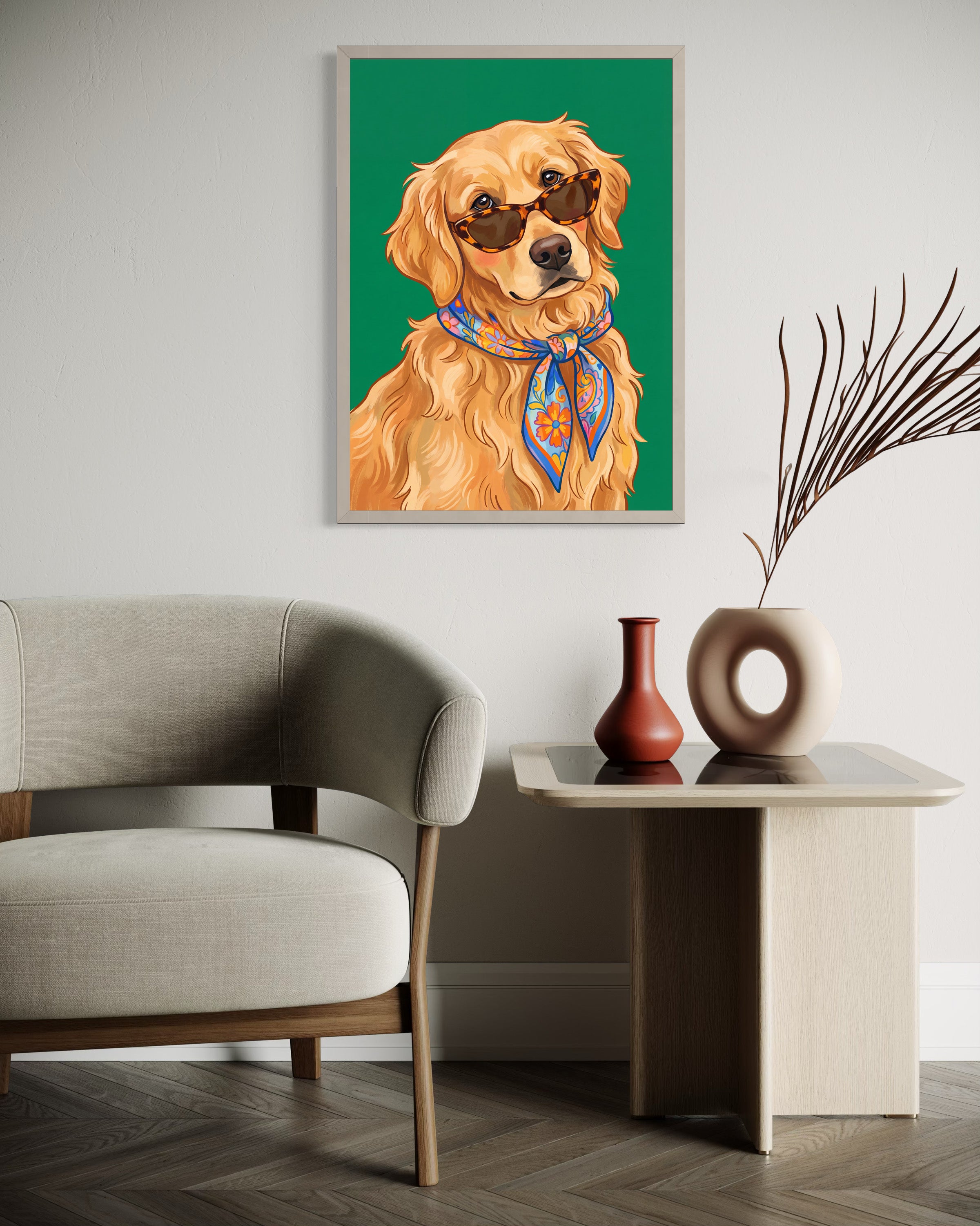 Stylish Golden Retriever Green