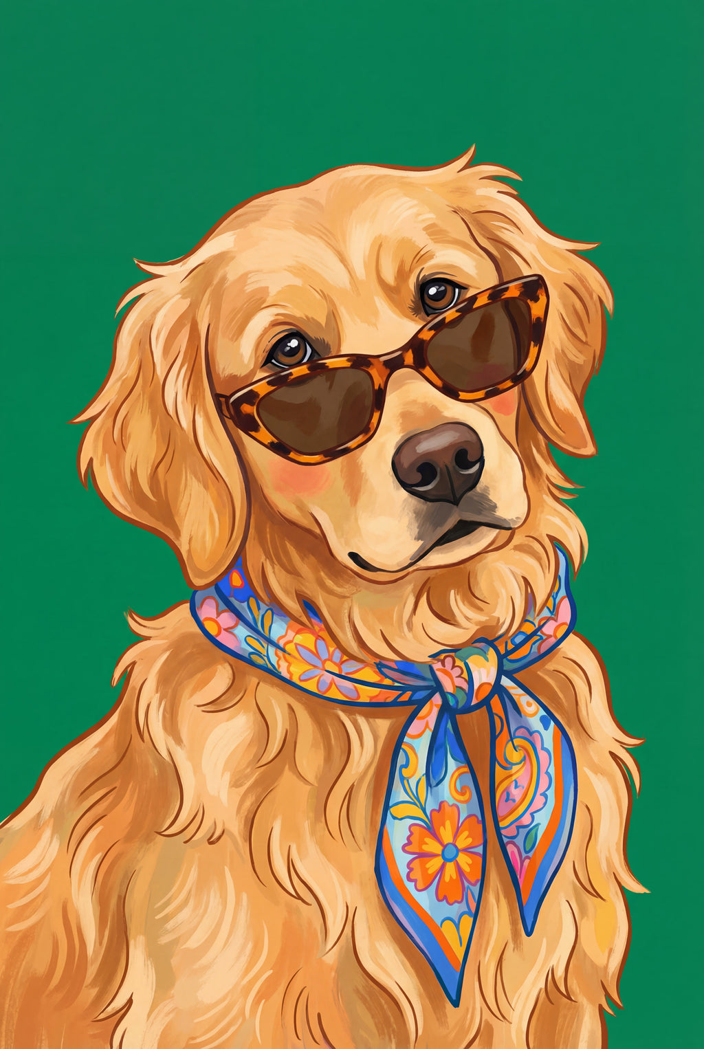 Stylish Golden Retriever Green