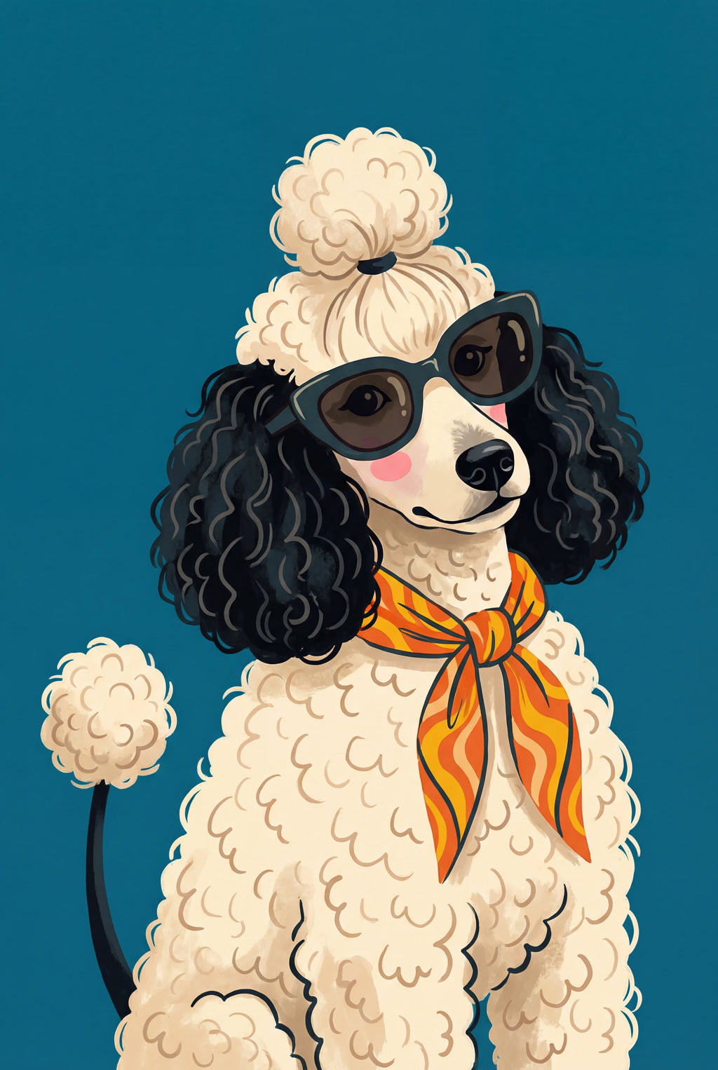 Stylish Poodle Blue
