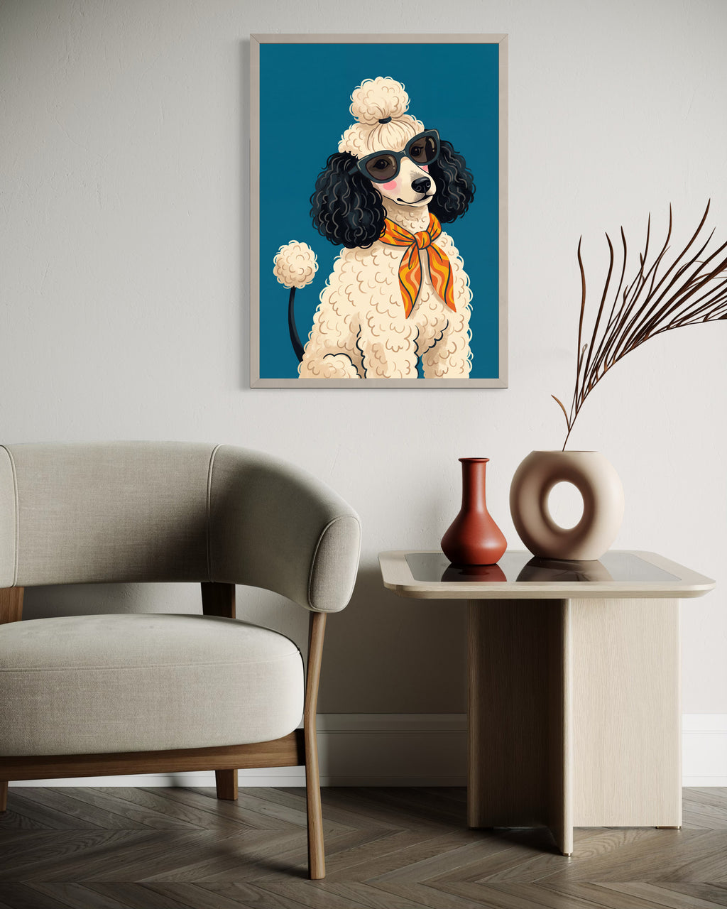 Stylish Poodle Blue