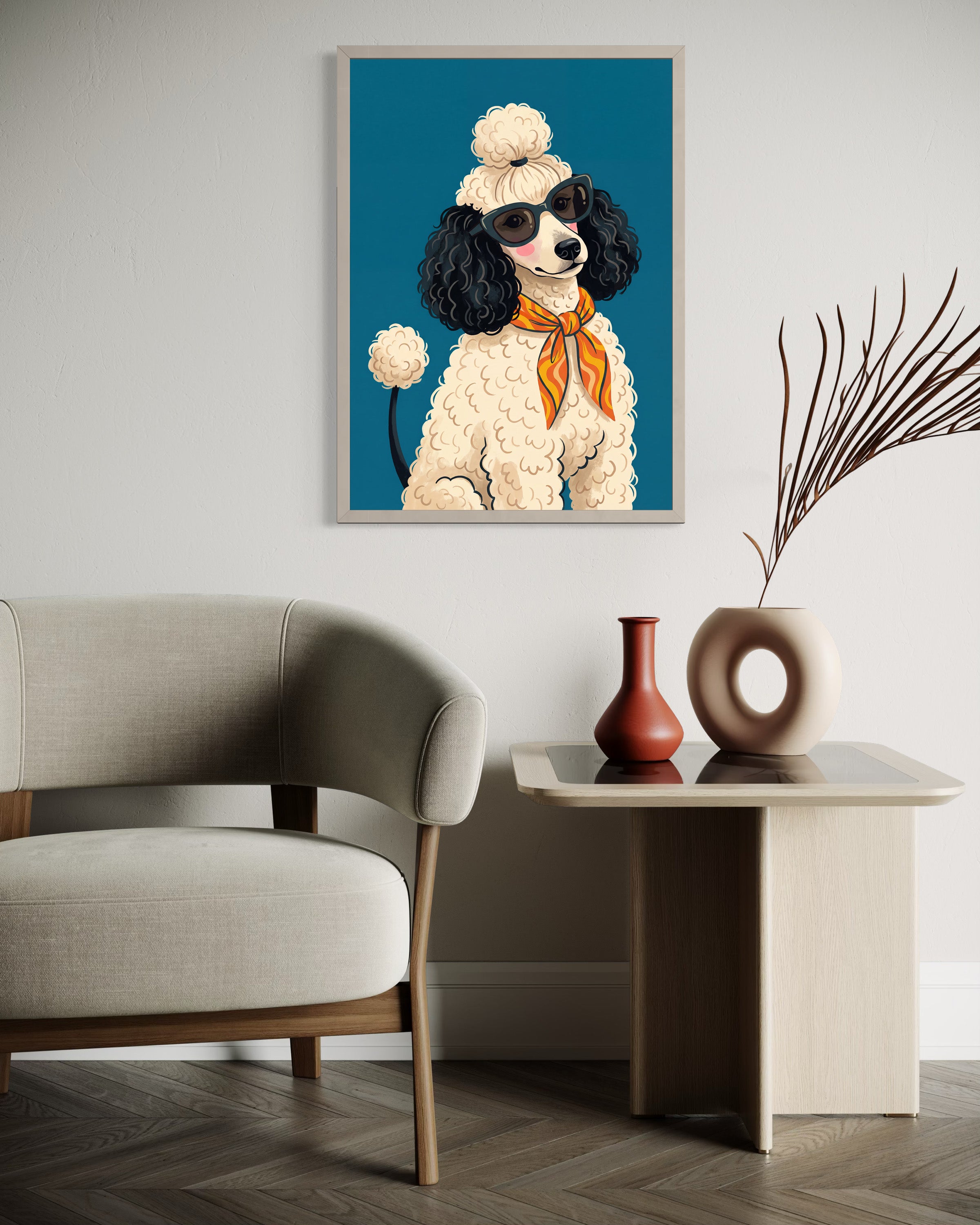 Stylish Poodle Blue