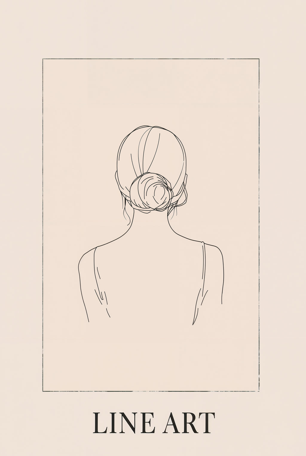 Woman Black Line Art