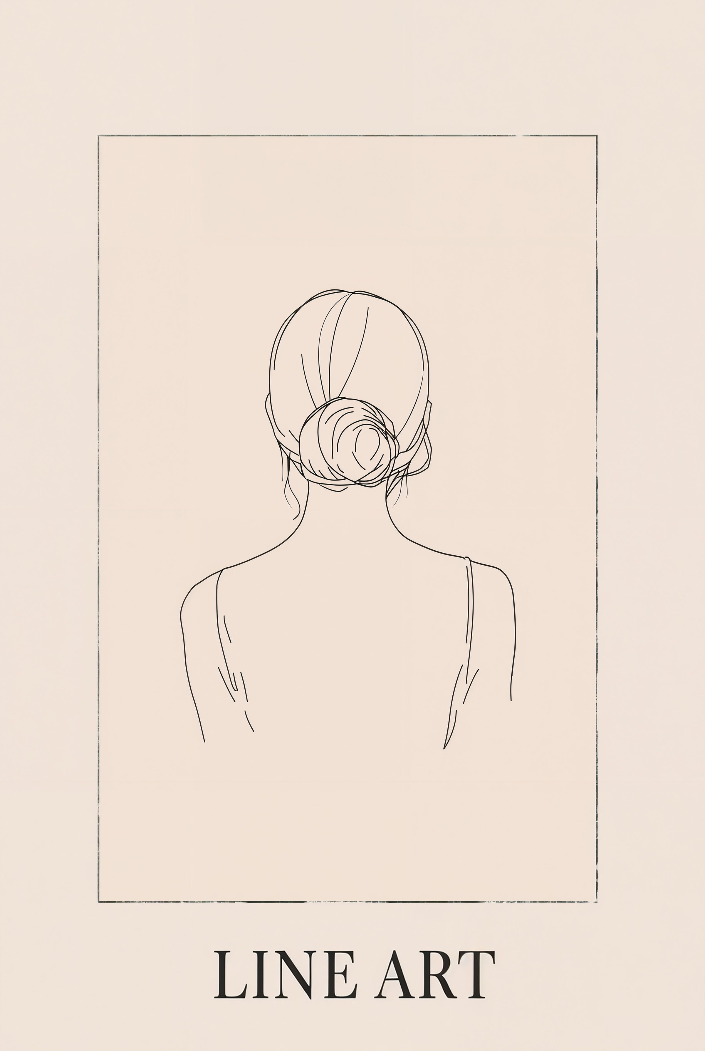 Woman Black Line Art