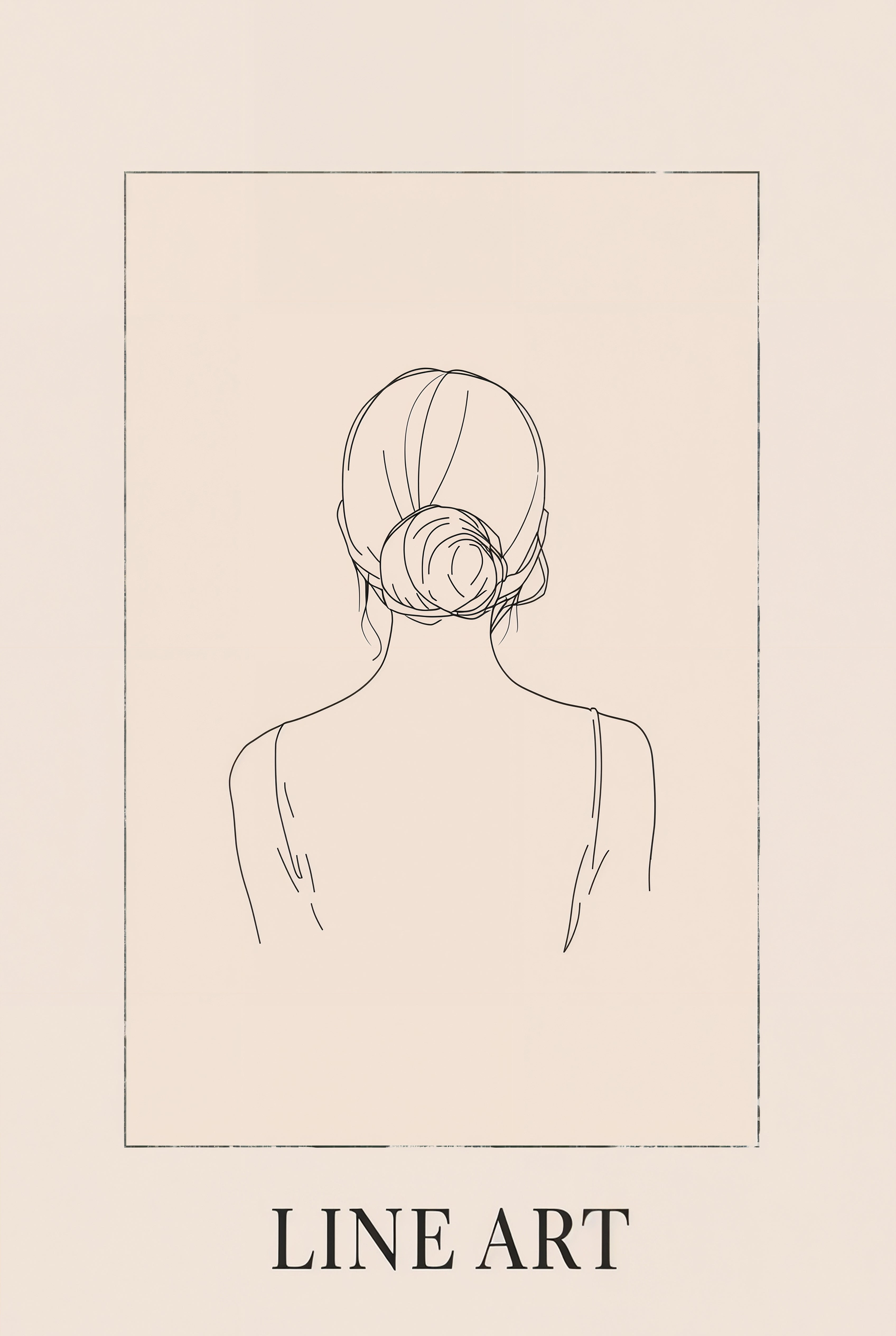 Woman Black Line Art